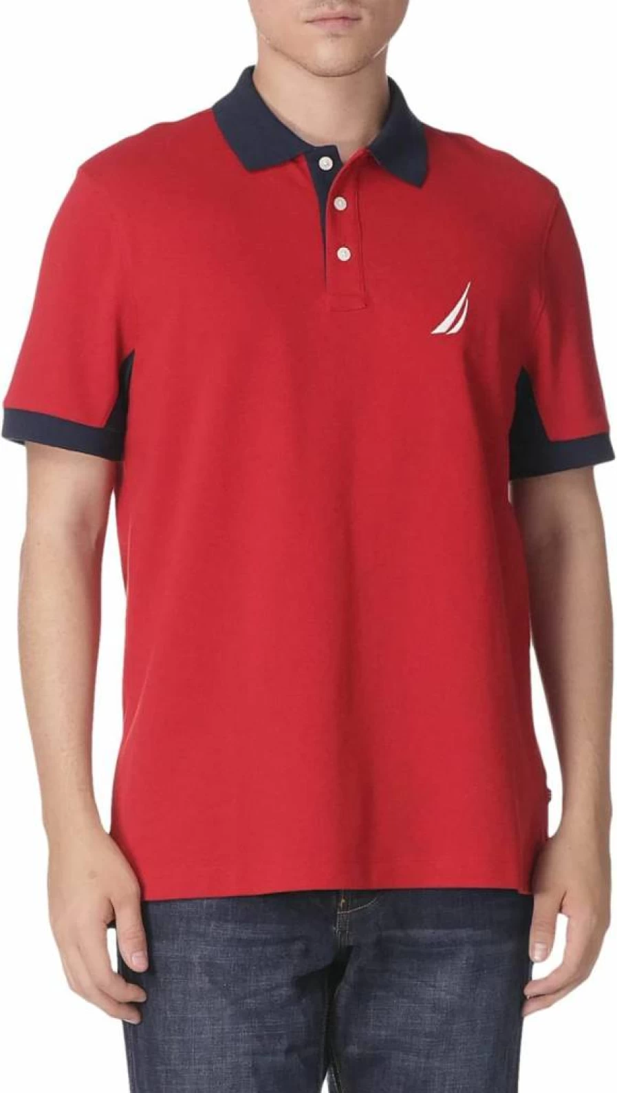 Nautica Men's Classic Fit Performance Polo Shirt - Breathable Short Sleeve Pique Golf Shirt for Men