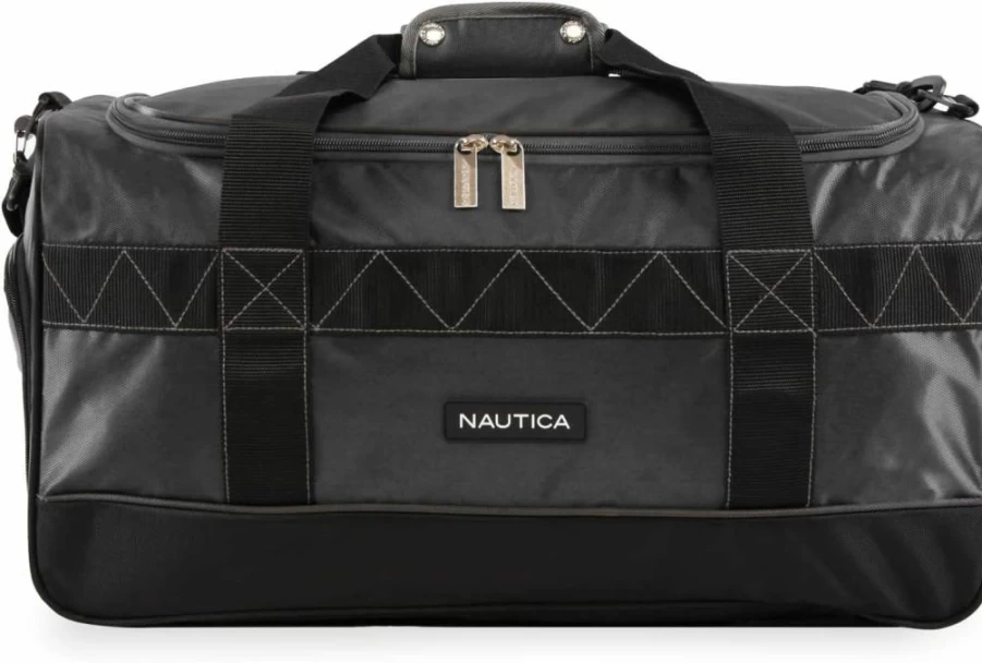 Nautica 22 Inch Dark Charcoal Sport Duffel Bag for Gym Travel and Sports Gear