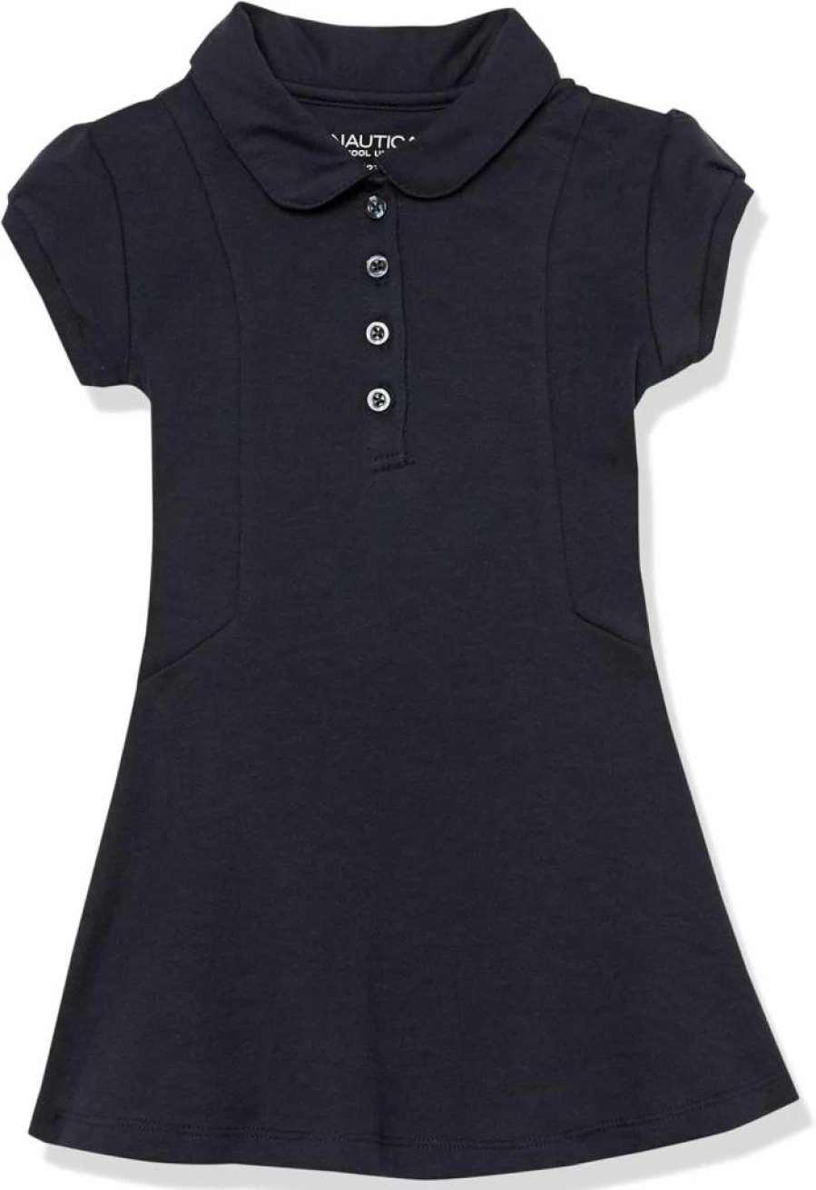 Nautica Girls' Short Sleeve Polo Dress for School Uniforms | Classic Comfort Style