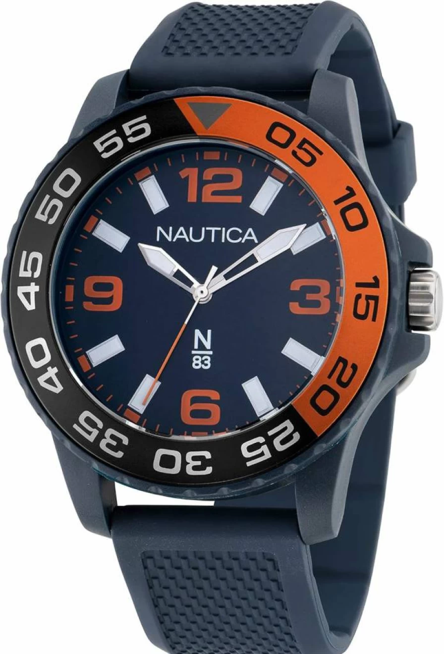 Nautica N83 Men's Finn World Blue Wheat PU Fiber Strap Watch - Waterproof Casual Chronograph Timepiece