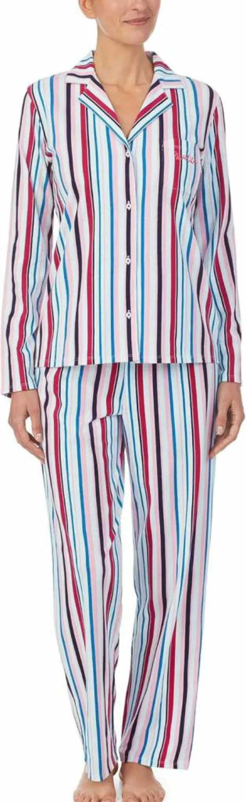 Nautica Women's 2-Piece Pajama Set - Long Sleeve Button Down Sleepwear Shirt & Comfortable Pants