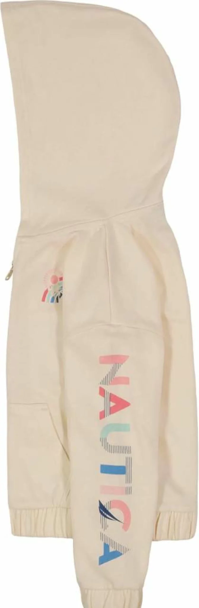 Nautica Girls' Fleece Hoodie with Full-Zip Front, Logo Design & Pockets for Comfort and Style