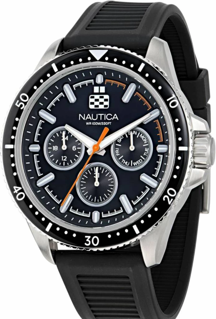 Nautica Windrose Wheat Men's Watch with PU Leather Strap - Classic Casual Timepiece