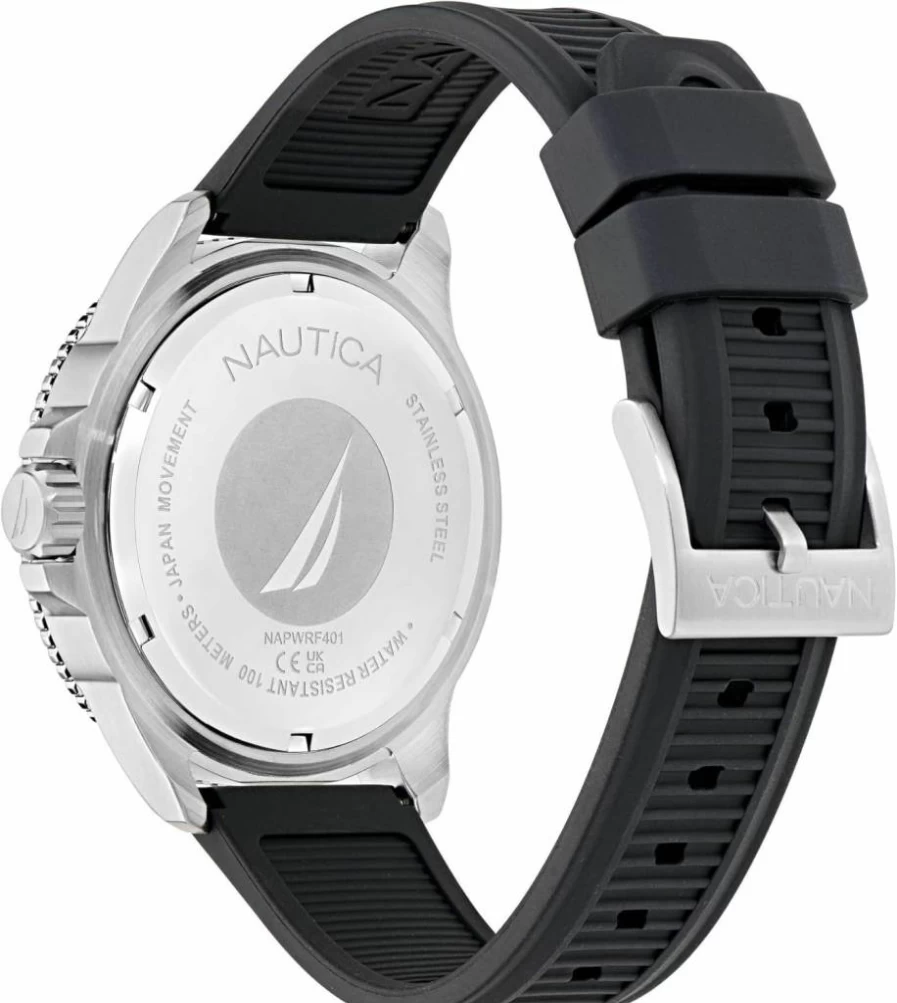 Nautica Windrose Wheat Men's Watch with PU Leather Strap - Classic Casual Timepiece