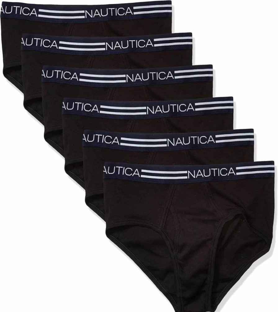 Nautica Men's Cotton Classic Multipack Underwear Briefs – Soft, Comfortable & Breathable