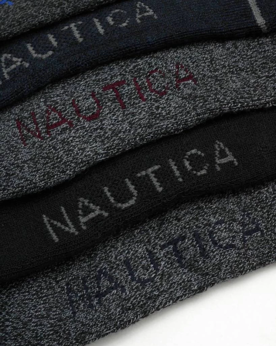 Nautica Men's 10-Pack Crew Socks - Breathable Moisture-Wicking Athletic & Dress Socks for Men (Sizes 6-12.5) - Cushioned Comfort for Work & Casual Wear