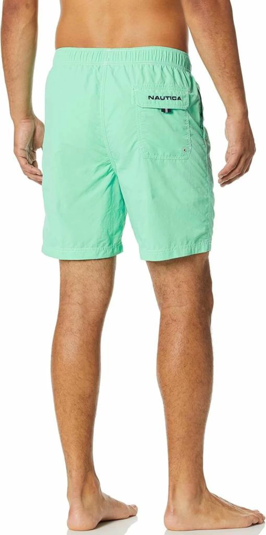 Nautica Men's Quick Dry Swim Trunks with Classic Logo - Solid Color Beach Shorts