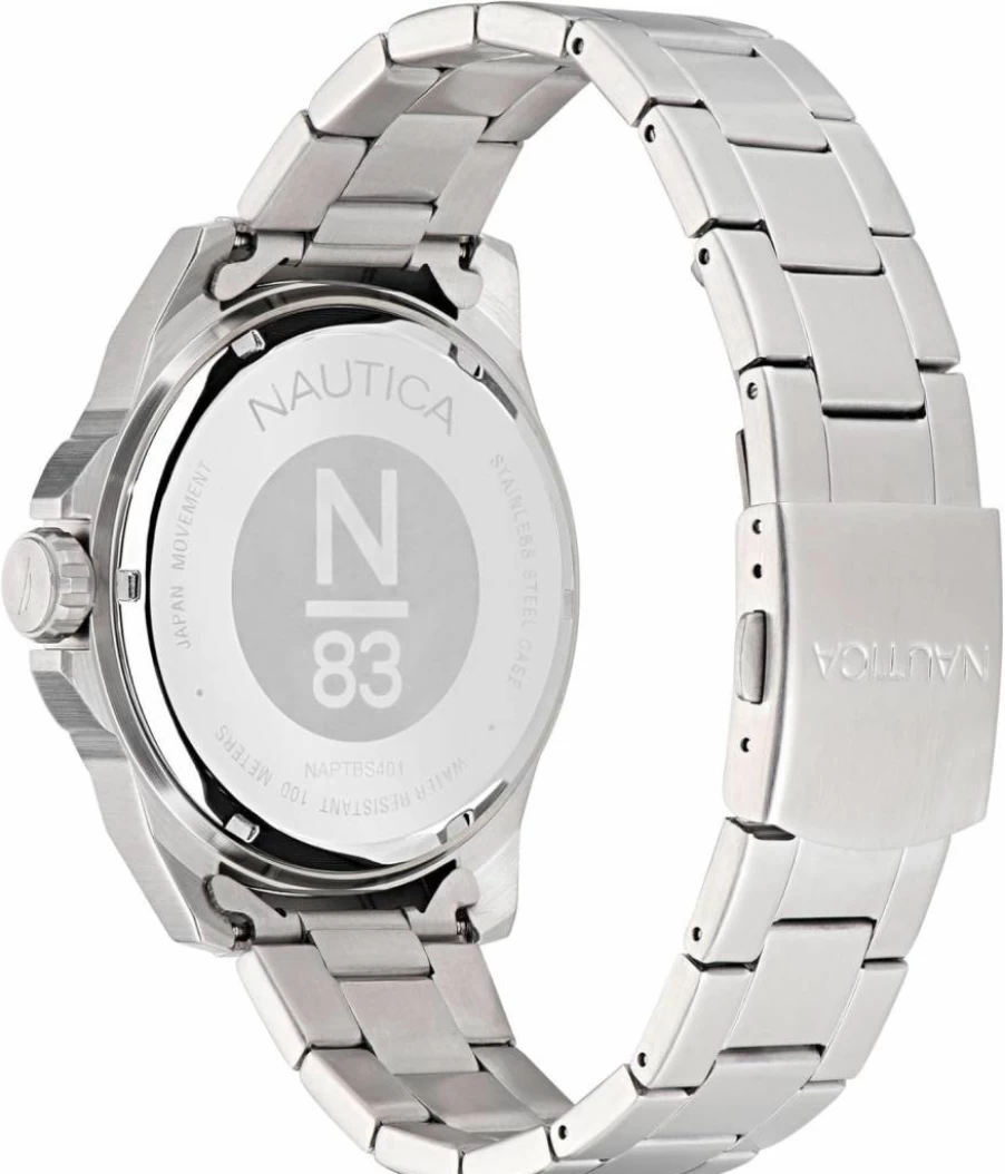Nautica Men's NAPTPS403 Stainless Steel Bracelet Watch - Waterproof Casual Dress Wristwatch for Men