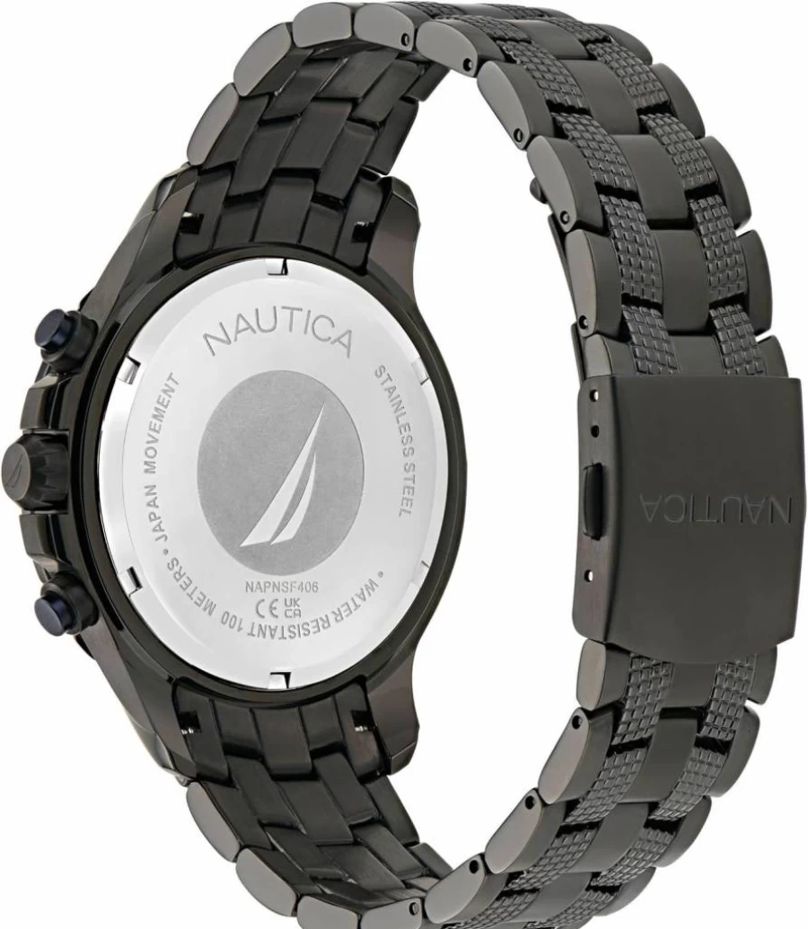 Nautica NST Stainless Steel Men's Bracelet Watch - Waterproof Casual Dress Wristwatch