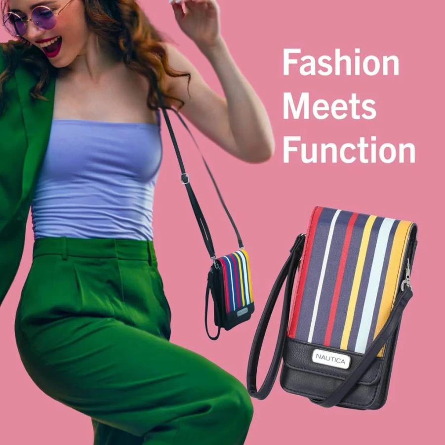 Nautica Crossbody Phone Wallet for Men & Women - Stylish RFID Blocking Sling Bag with Adjustable Strap