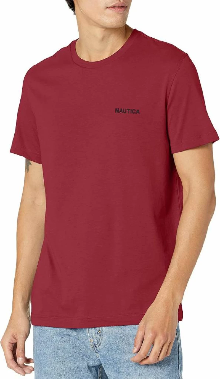 Nautica Men's Classic Solid Color Short Sleeve Crewneck T-Shirt - Comfortable Cotton Casual Tee