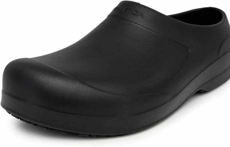 Nautica Unisex Slip-Resistant Quick-Drying Work Clogs with Arch Support - Kitchen & Garden Slides for Men & Women