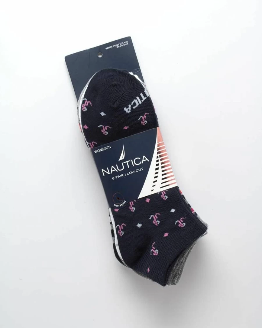 Nautica Women's Lightweight Athletic Low Cut Socks 6-Pack - Breathable Comfort for Active Lifestyles