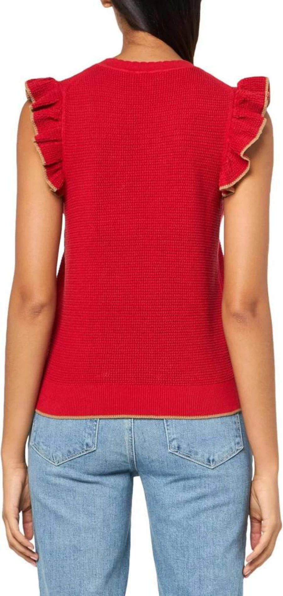 Nautica Women's Johnny Collar Sleeveless Solid Knit Sweater Top