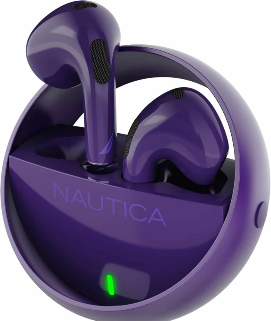 Nautica Purple Bluetooth Earbuds with Bluetooth 5.3, 16H Playtime, Stereo Calls, Lightweight Wireless Headphones for iOS & Android