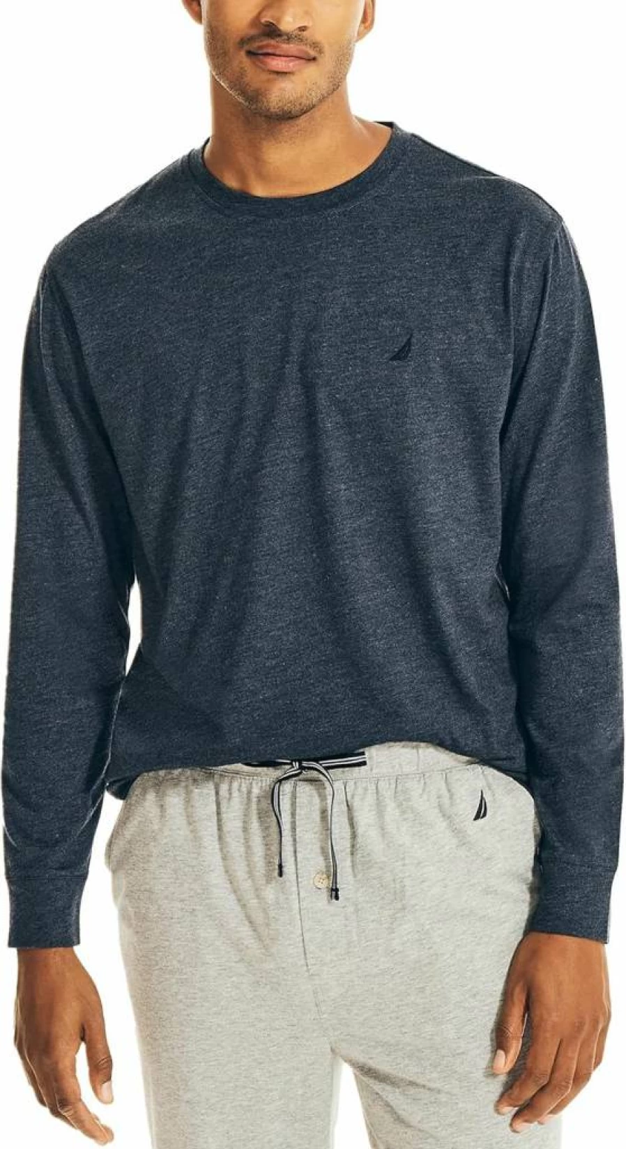 Nautica Men's J-Class Long Sleeve Sleep Shirt - Comfortable Nightwear for Men
