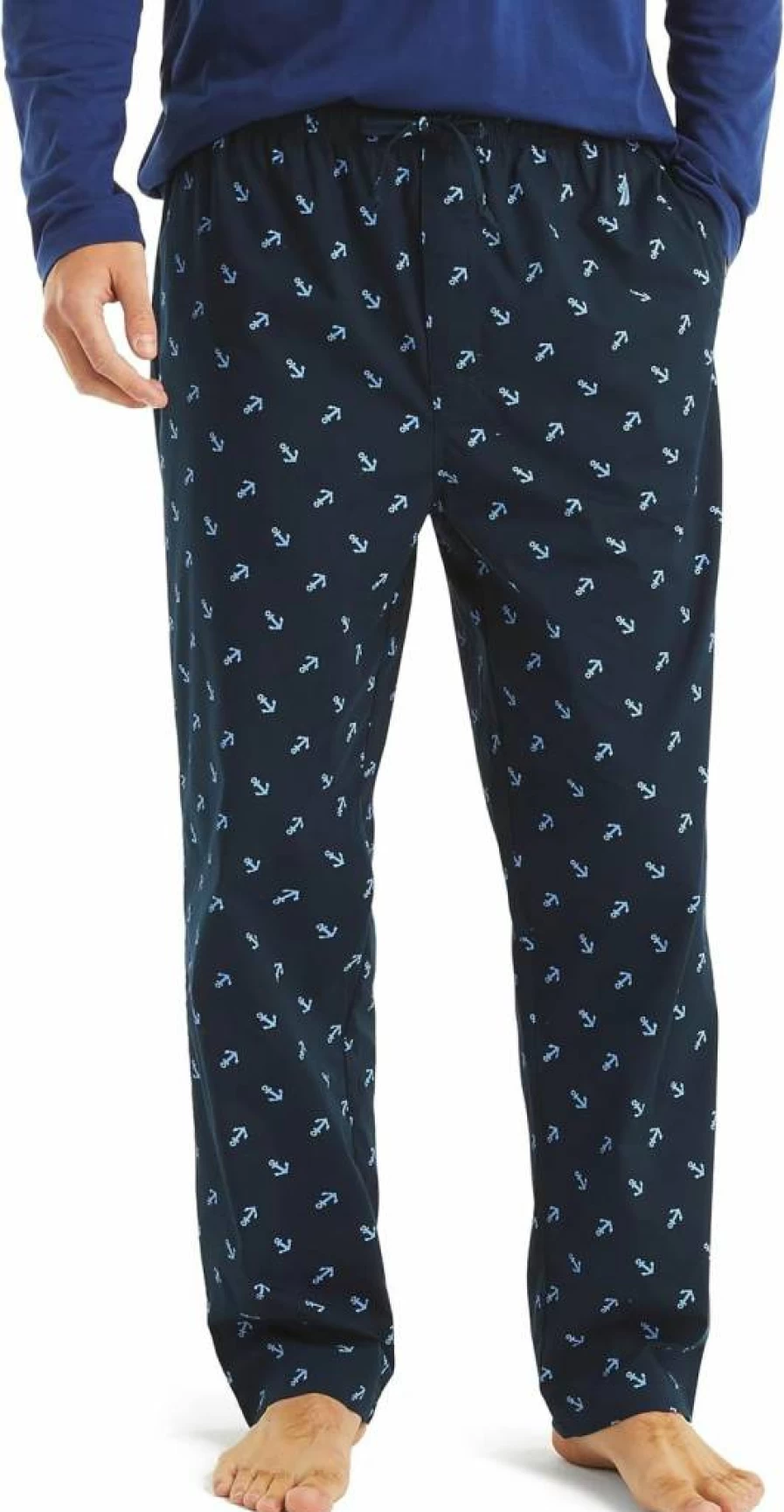 Nautica Men's Sustainable Printed Poplin Sleep Pants - Eco-Friendly Lounge Pajama Bottoms