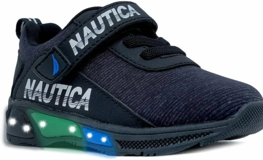Nautica Kids' Light-Up Sneakers for Boys and Girls | Flashing Athletic Running Shoes with Strap | Toddler & Little Kid Sizes Available