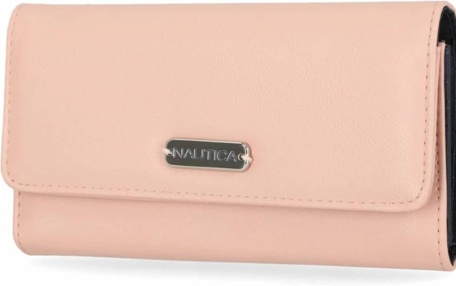 Nautica Women's RFID Slim Wallet - Compact Credit Card Holder with Coin Purse & Zipper Clutch Organizer