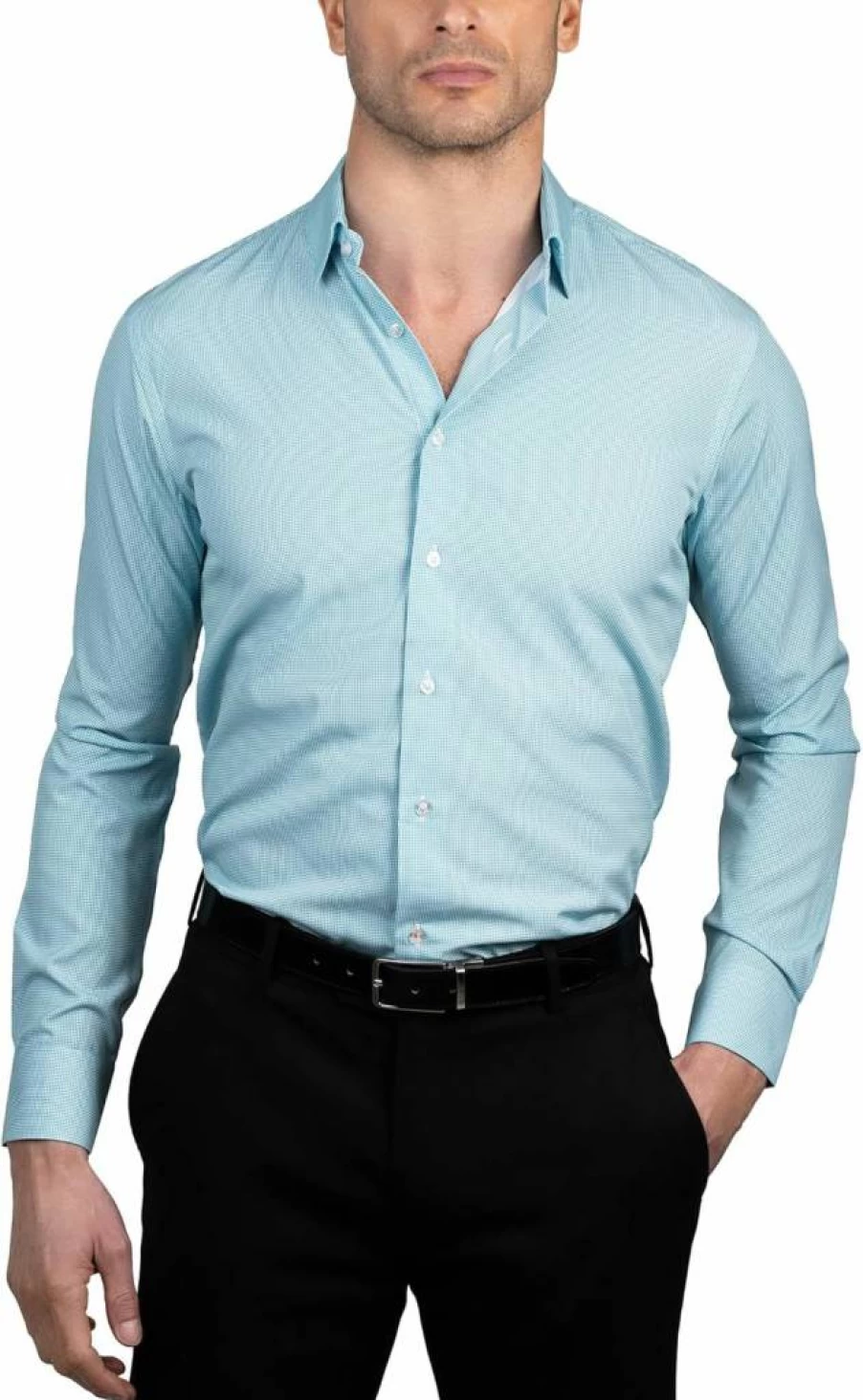 Nautica Men's Slim Fit Casual Dress Shirt - Classic Navy Blue Stylish Comfort