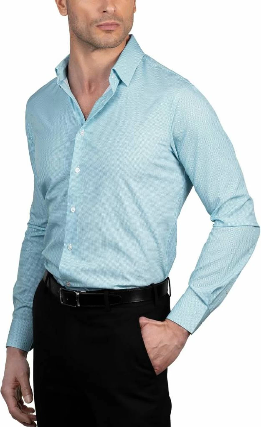 Nautica Men's Slim Fit Casual Dress Shirt - Classic Navy Blue Stylish Comfort