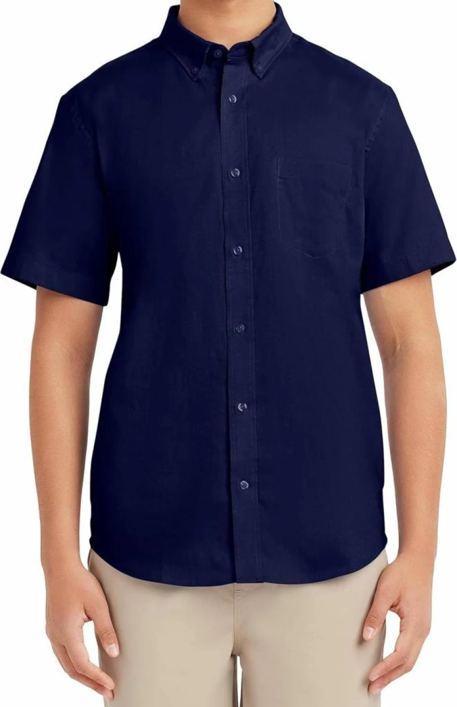 Nautica Men's Performance Oxford Short Sleeve Button-Down Shirt for Young Men