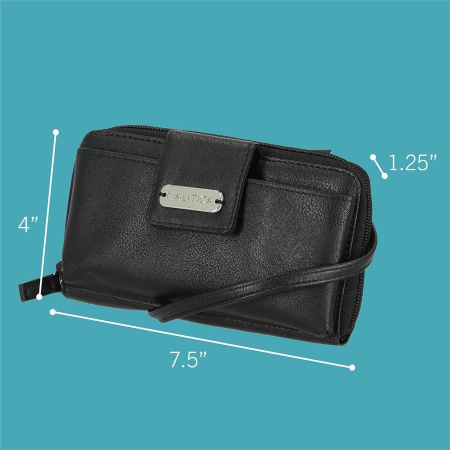 Nautica Women's RFID Blocking Zip-Around Crossbody Purse & Clutch Wallet - Harbor Collection