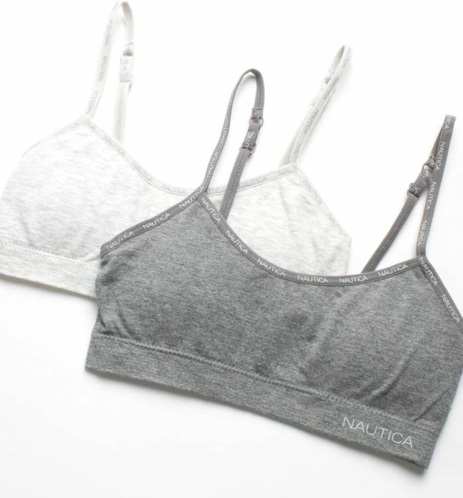 Nautica Girls Seamless Training Bra 2-Pack/4-Pack with Removable Pads - Comfortable Bralette for Teens (Sizes S-XL)