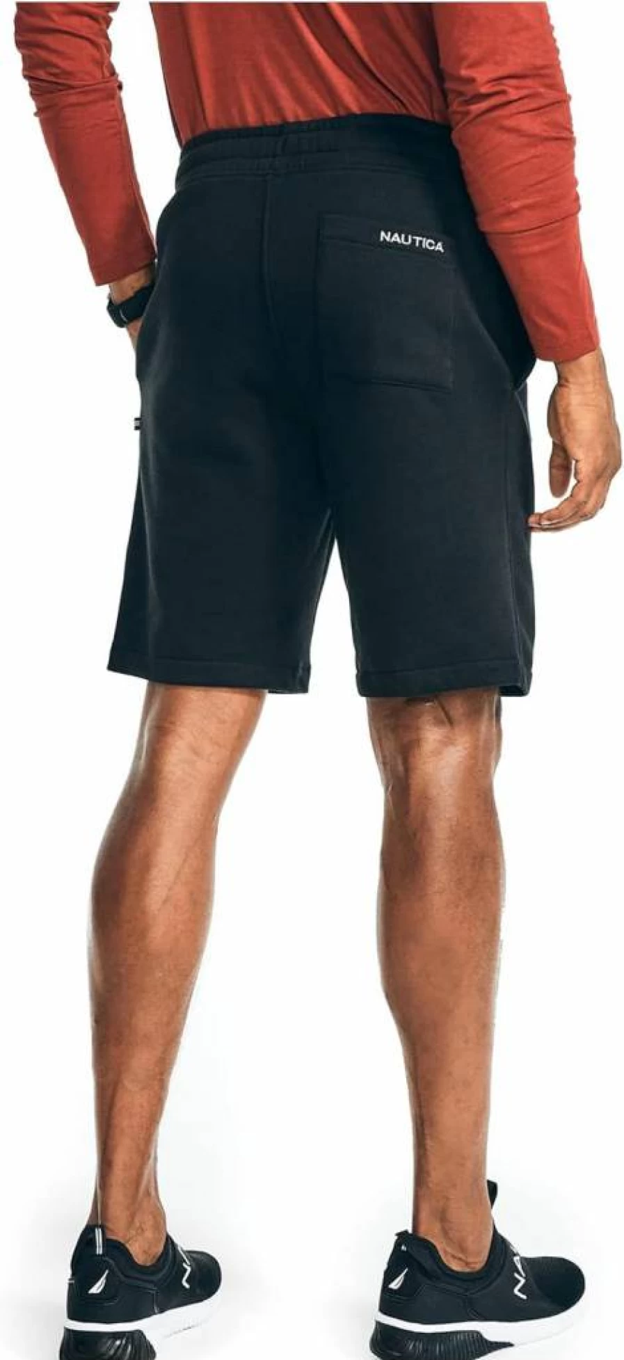 Nautica Men's Solid Fleece Shorts 9 Inch Inseam True Black Small Comfortable Casual Athletic