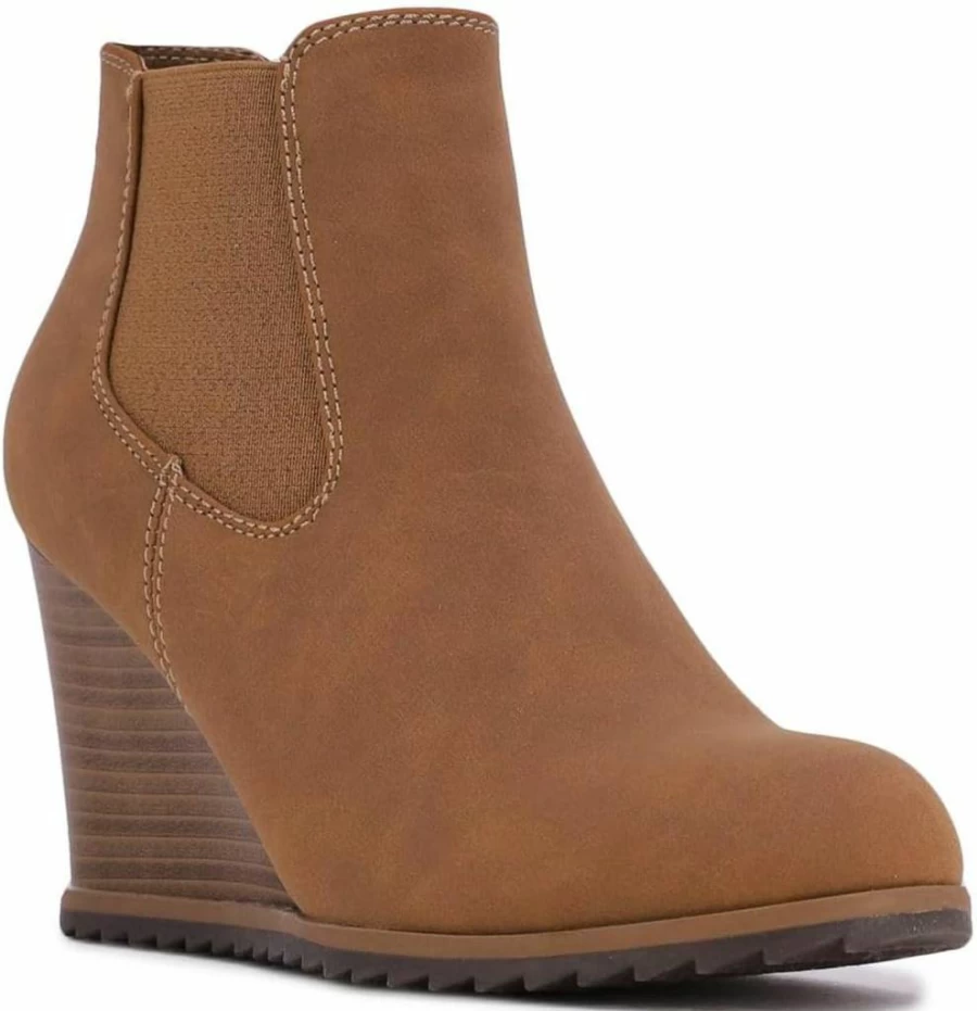 Nautica Women's Casual Wedge Heel Ankle Boots - Lace-Up & Slip-On Fashion Booties for Everyday Wear
