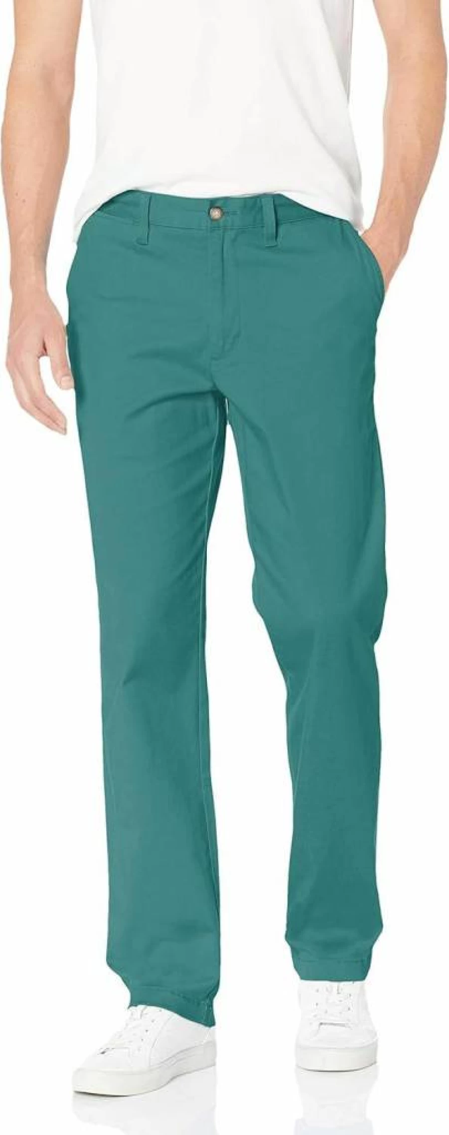 Nautica Men's Classic Fit Flat Front Deck Pants - Comfortable Casual Chino Trousers for Everyday Wear