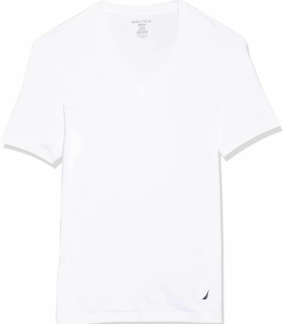 Nautica Men's 3-Pack Cotton V-Neck T-Shirts for Casual Comfort & Style