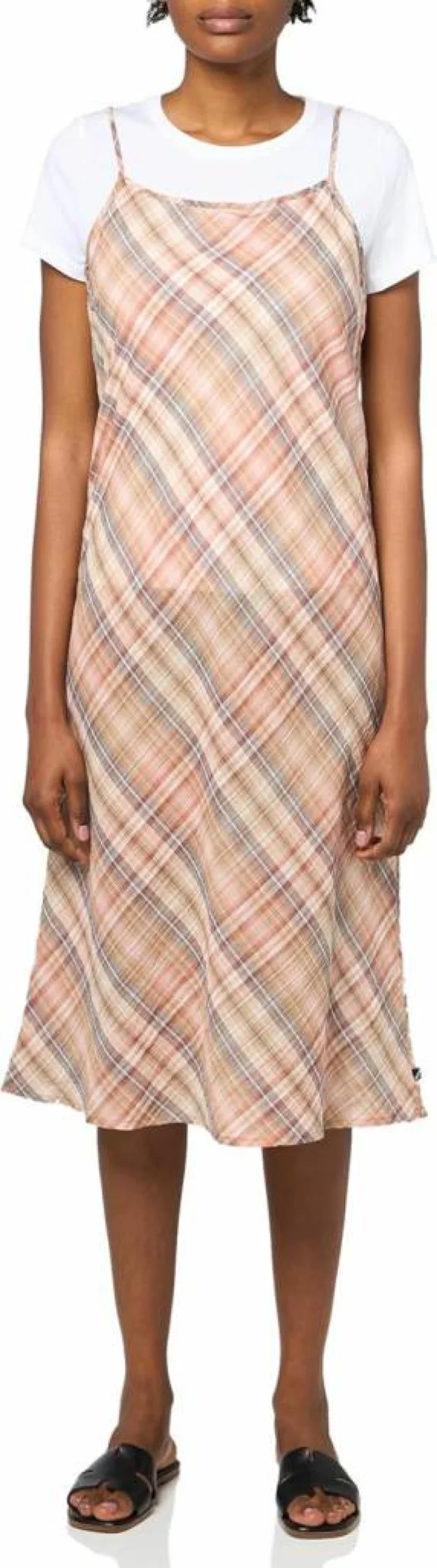 Nautica Women's Mixed Media Slip Midi Dress - Elegant Knee-Length Casual Wear