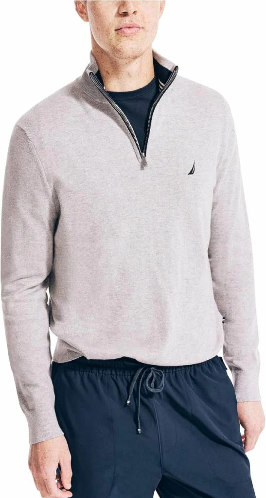 Nautica Men's NavTech Performance Quarter-Zip Sweater - Lightweight Athletic Pullover for Active Lifestyle