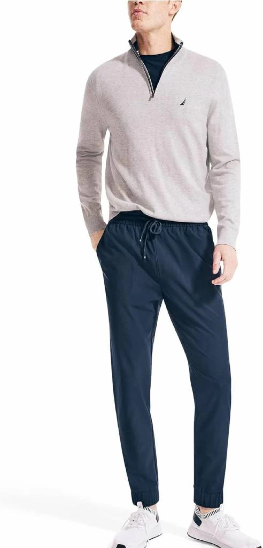 Nautica Men's NavTech Performance Quarter-Zip Sweater - Lightweight Athletic Pullover for Active Lifestyle