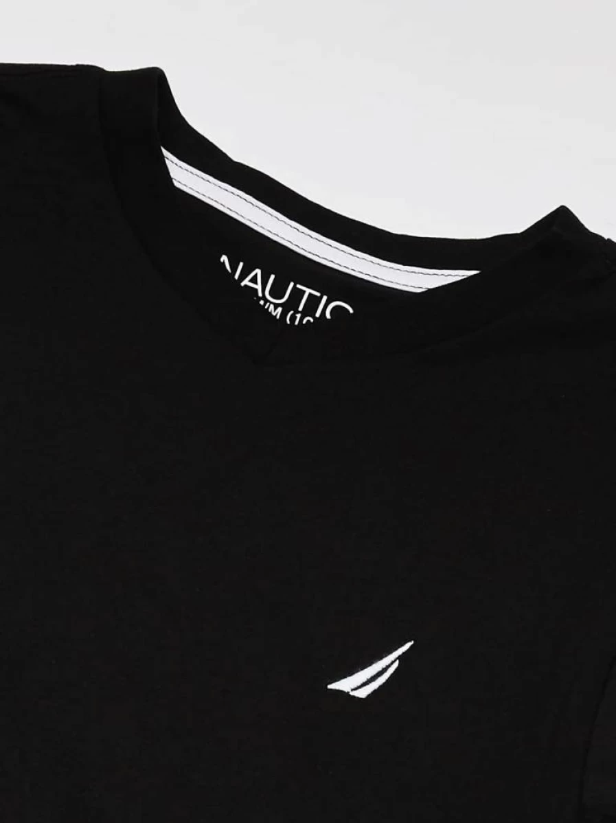 Nautica Boys' Soft Comfortable V-Neck T-Shirt - Relaxed Fit Short Sleeve Tee