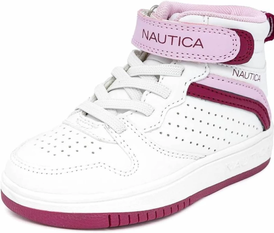 Nautica Kids High Top Basketball Shoes - Toddler & Little Kid Athletic Sneakers, Comfortable Walking Boots for Boys and Girls