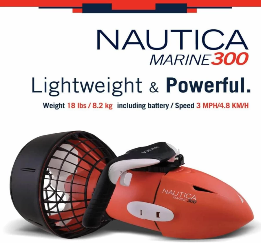 Nautica Marine 300 Underwater Seascooter for Scuba Diving & Snorkeling - Pool & Ocean Adventure with Action Camera Mount