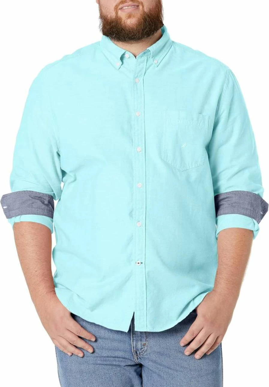 Nautica Men's Oxford Long Sleeve Button-Down Shirt for Casual Wear