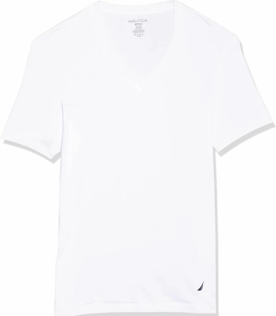 Nautica Men's 3-Pack Cotton V-Neck T-Shirts for Casual Comfort & Style