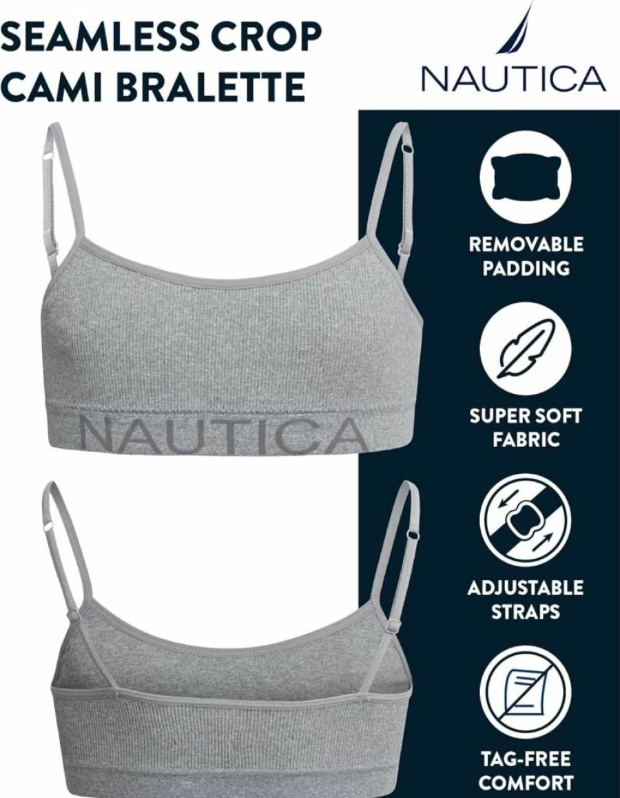 Nautica Girls Seamless Training Bra with Removable Pads - 3 Pack or 6 Pack Options for Comfort & Support (Sizes S-XL)